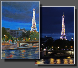 two images of the Eiffel Tower
